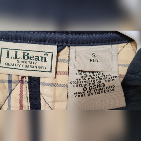 LL Bean Long Sleeve Blue Navy Quilted Snap Button Jacket Small - Picture 7 of 12